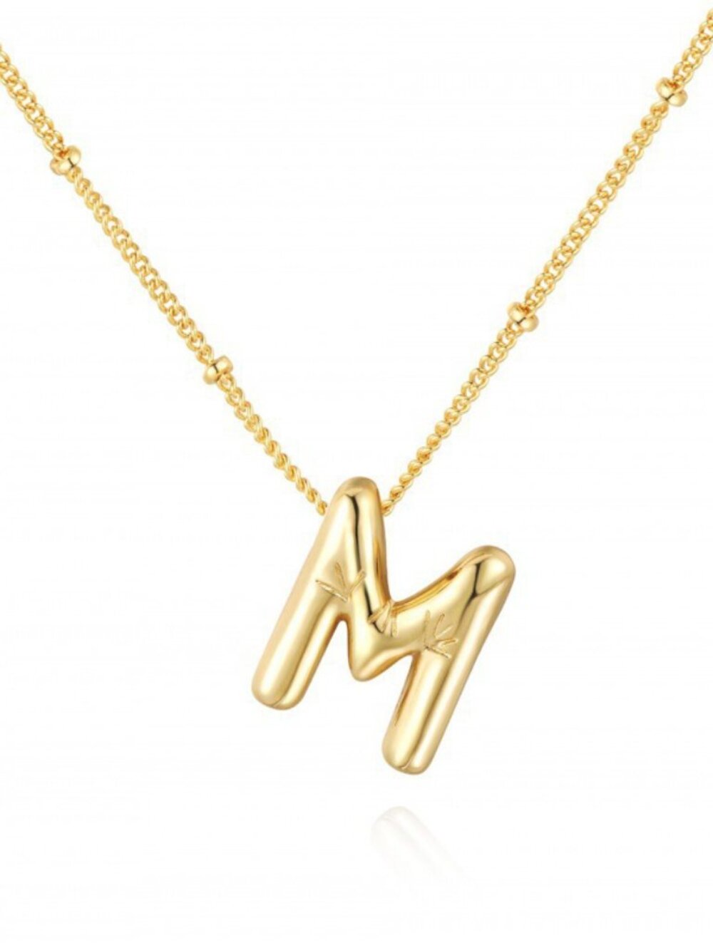 Gold Initial M Necklace 18K Gold Plated Letter Necklace Minimalist Alphabet